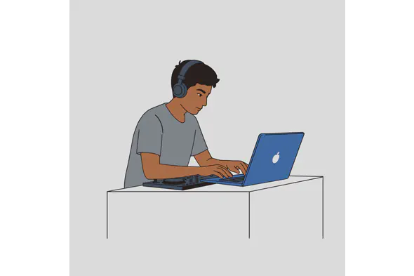 Digital Multitasker Vector Art
