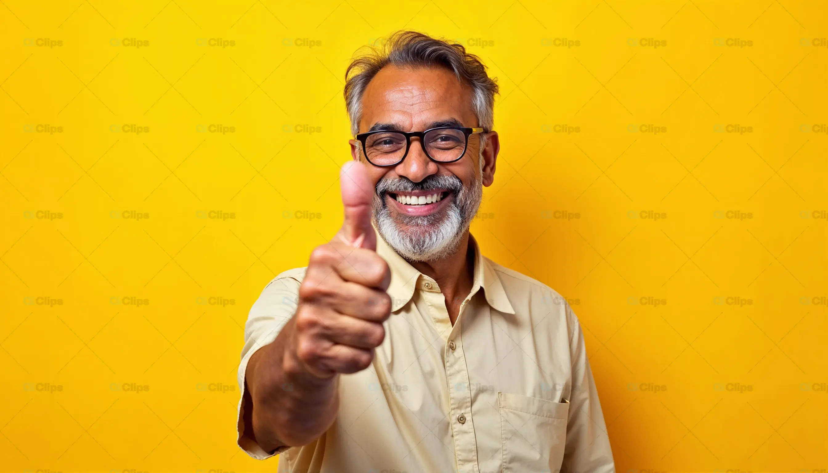 Happy Elderly Man with Thumbs Up