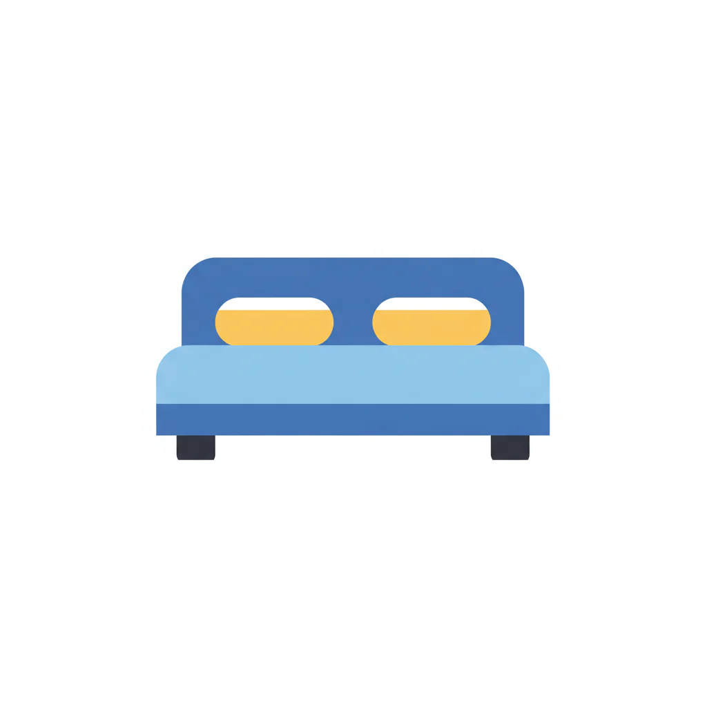 Blue Double Bed Icon