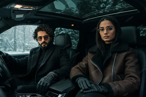 Stylish Duo: Winter Drive