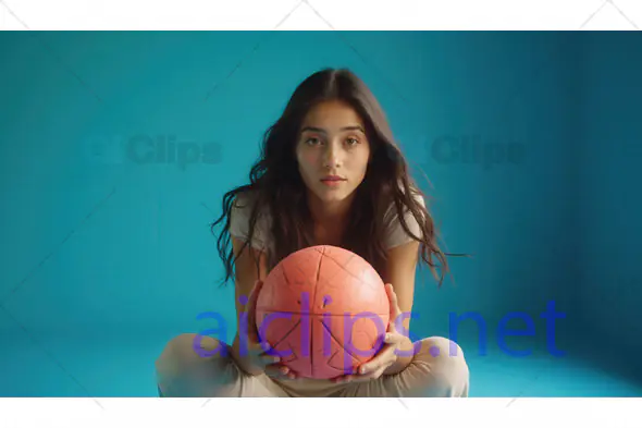 Woman Holding Pink Basketball