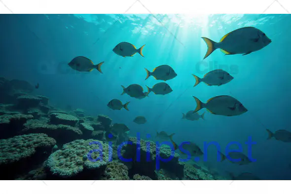 School of Fish in Coral Reef