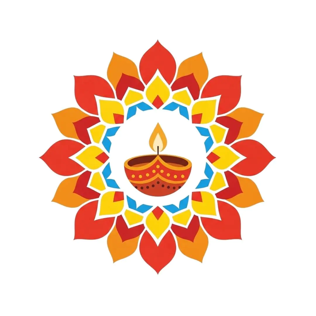 Radiant Diya Rangoli Graphic Indian Festival Celebration