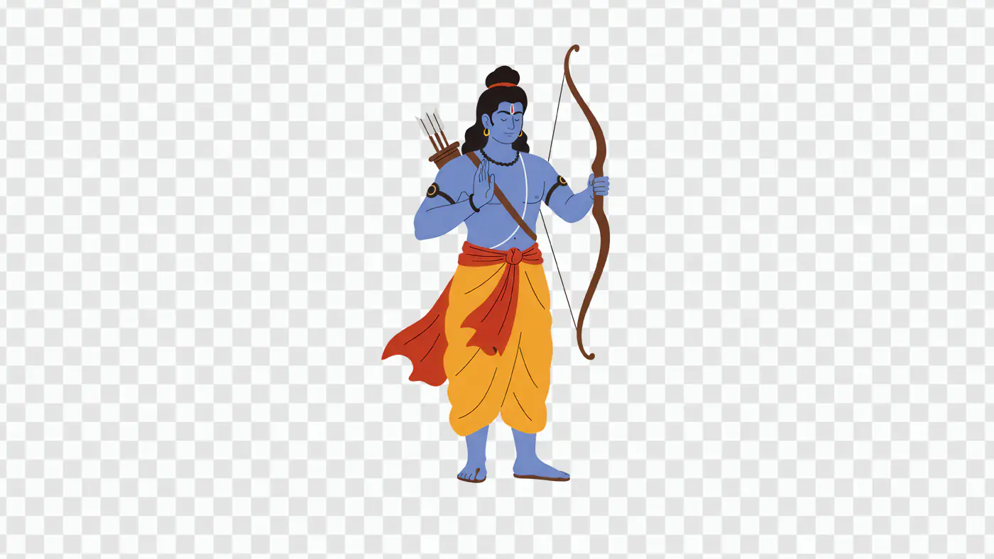 Rama Illustration Epic Indian Mythology Bow Arrow | AIClips