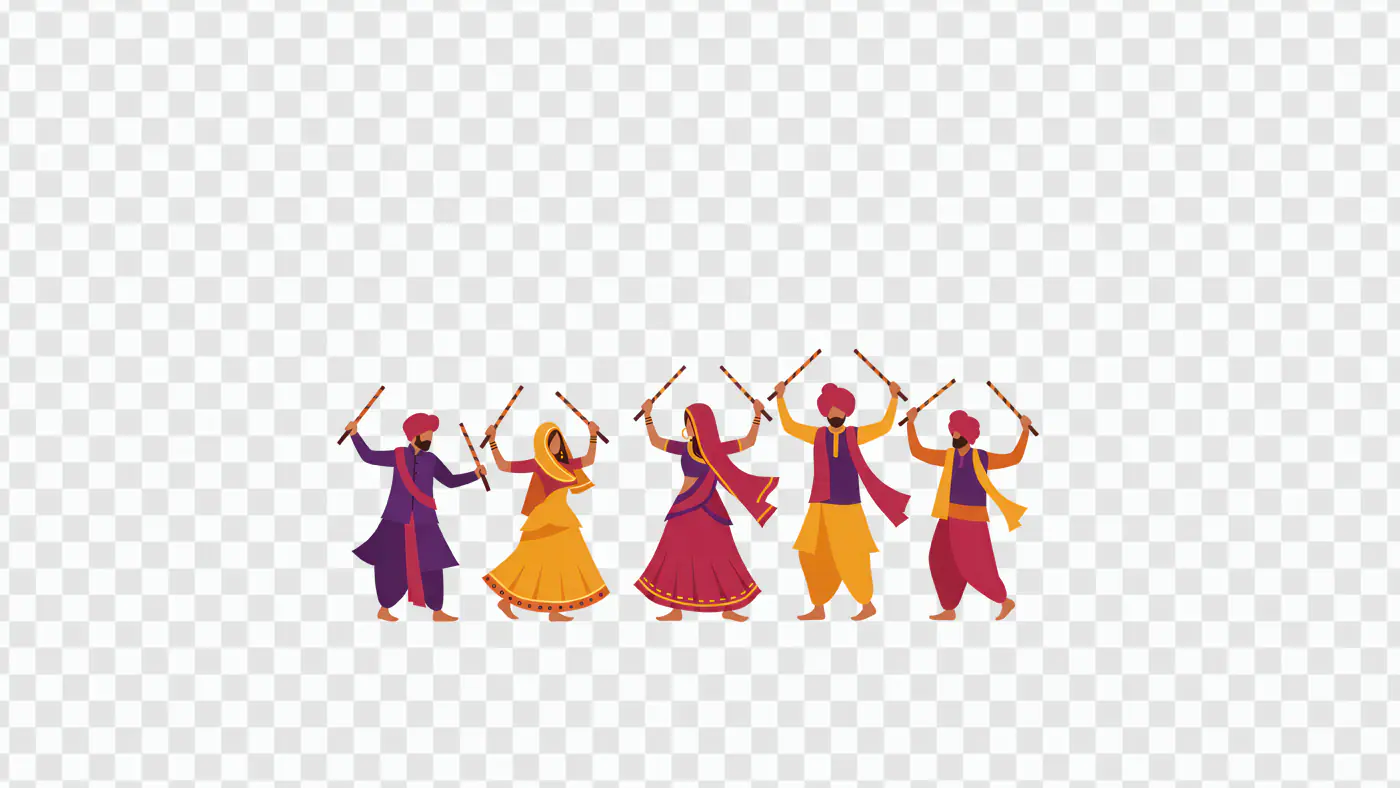 Vibrant Punjabi Folk Dancers Celebrate Traditional Festival Garba