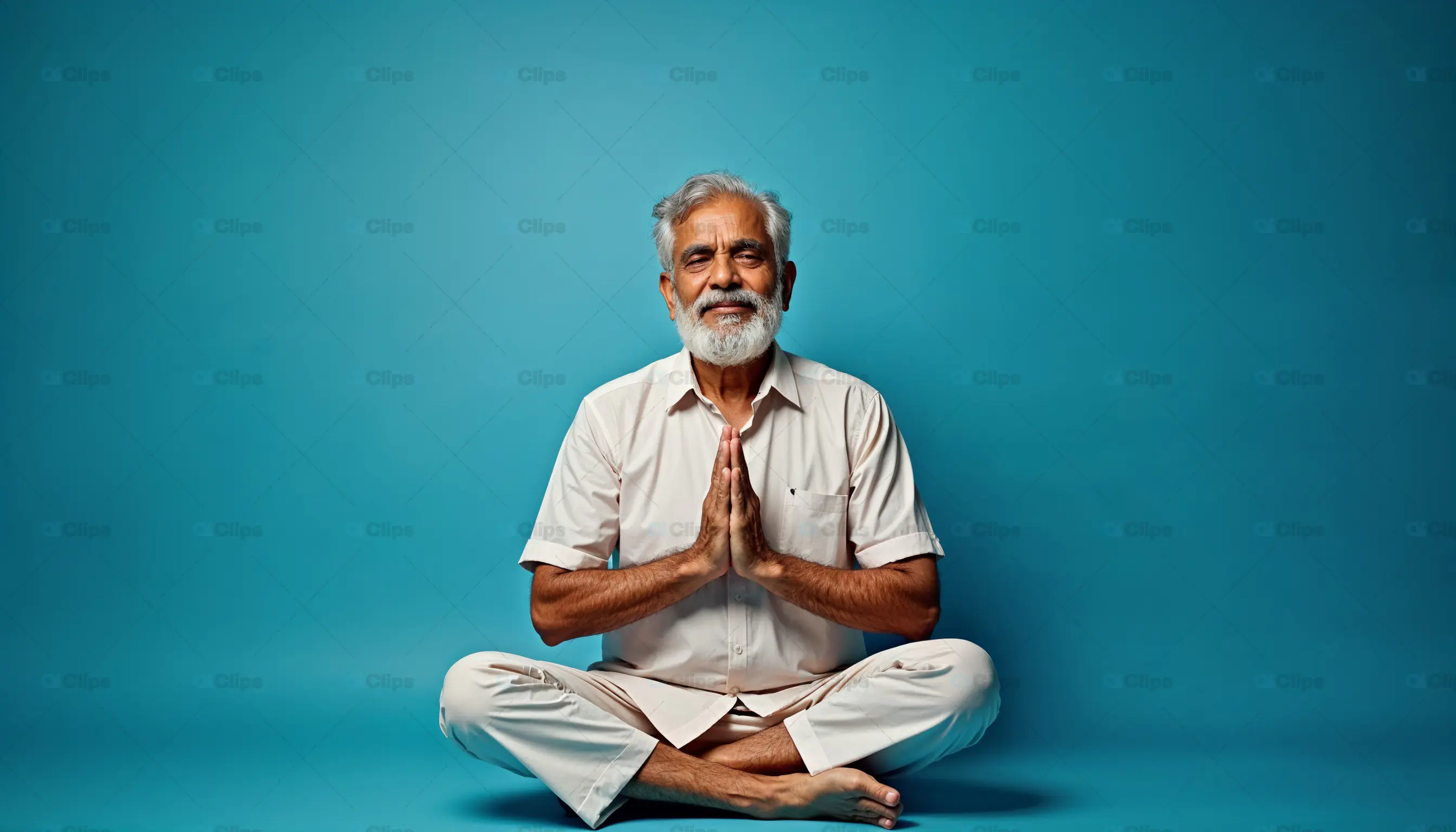 Elderly Man in Meditation Pose