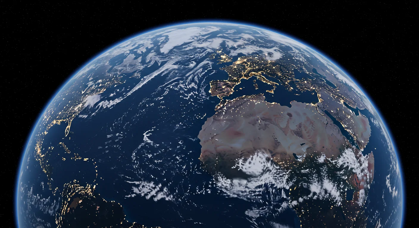 Earth from Space Showing Europe, Africa & the Middle East