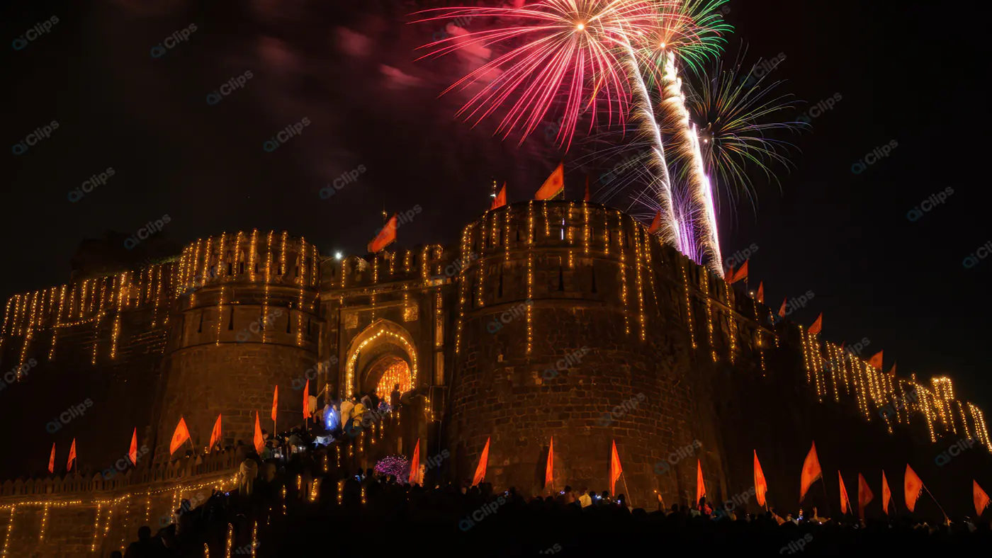 Enhanced Illuminated Fortress Fireworks Spectacle