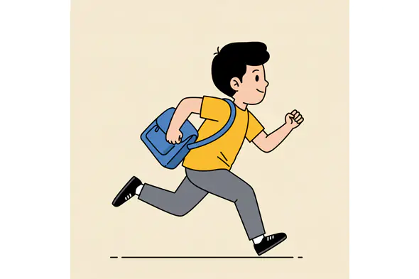 Running Student Vector Graphic
