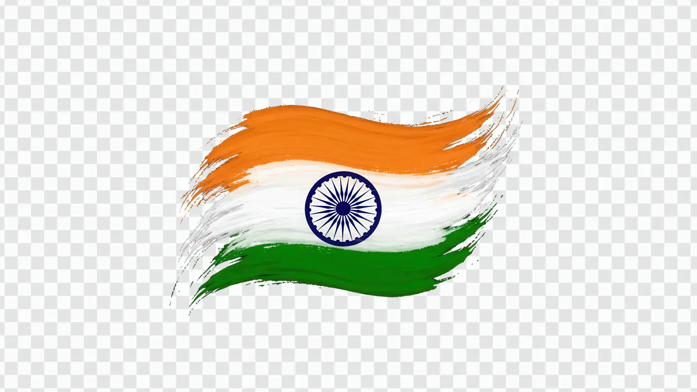 Waving Indian Flag Brushstroke Design PNG Clipart