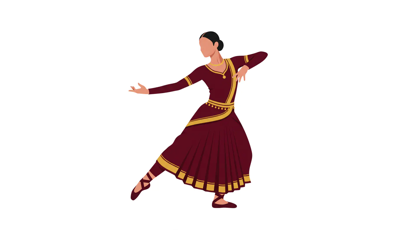 Graceful Bharatanatyam Dancer Vector