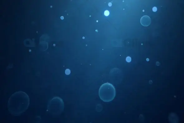 Deep Blue Floating Particles and Bokeh Background