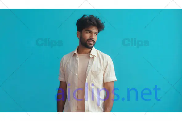 Casual Man with Blue Background