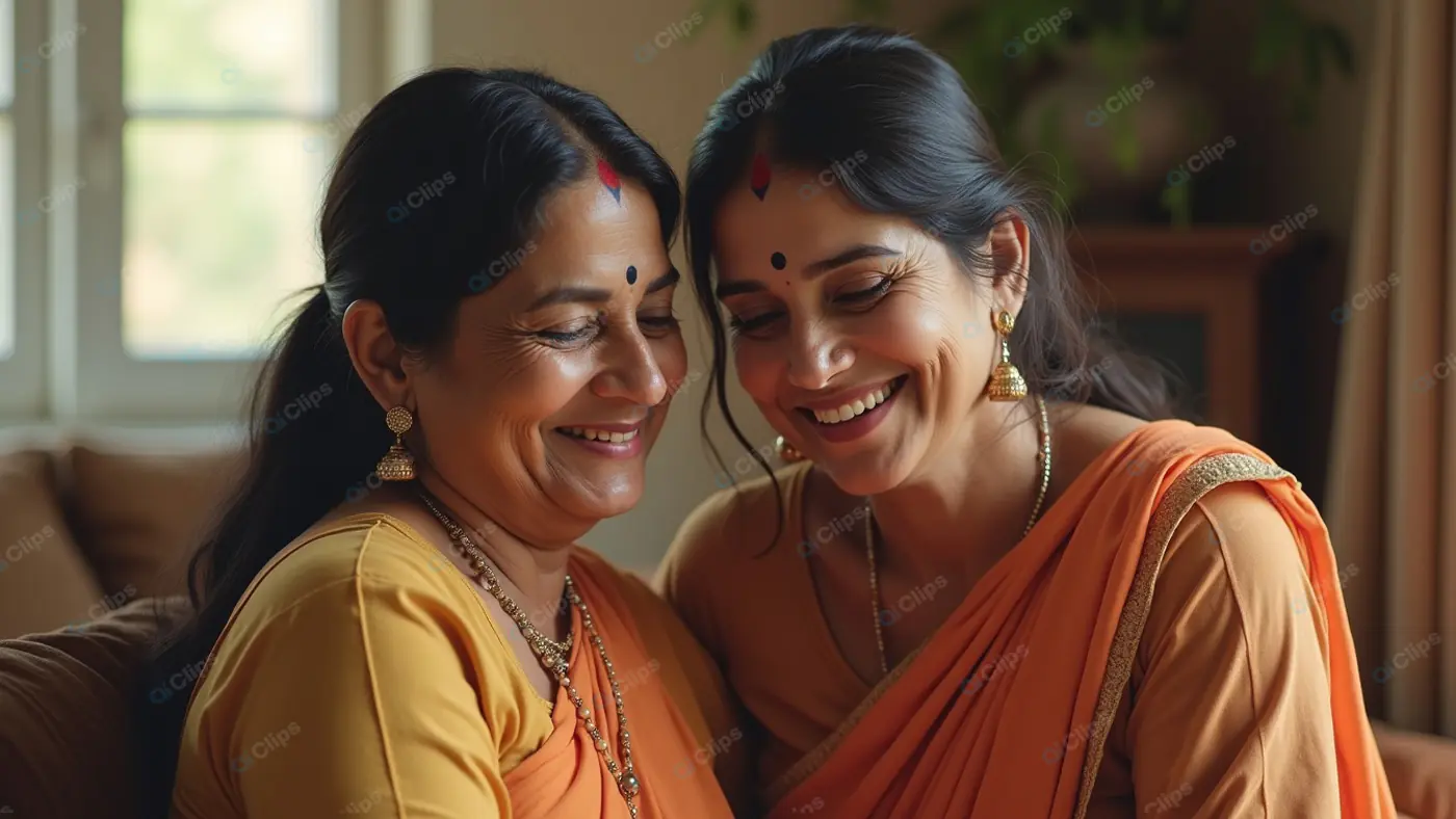 Radiant Indian Women in Joyful Moment