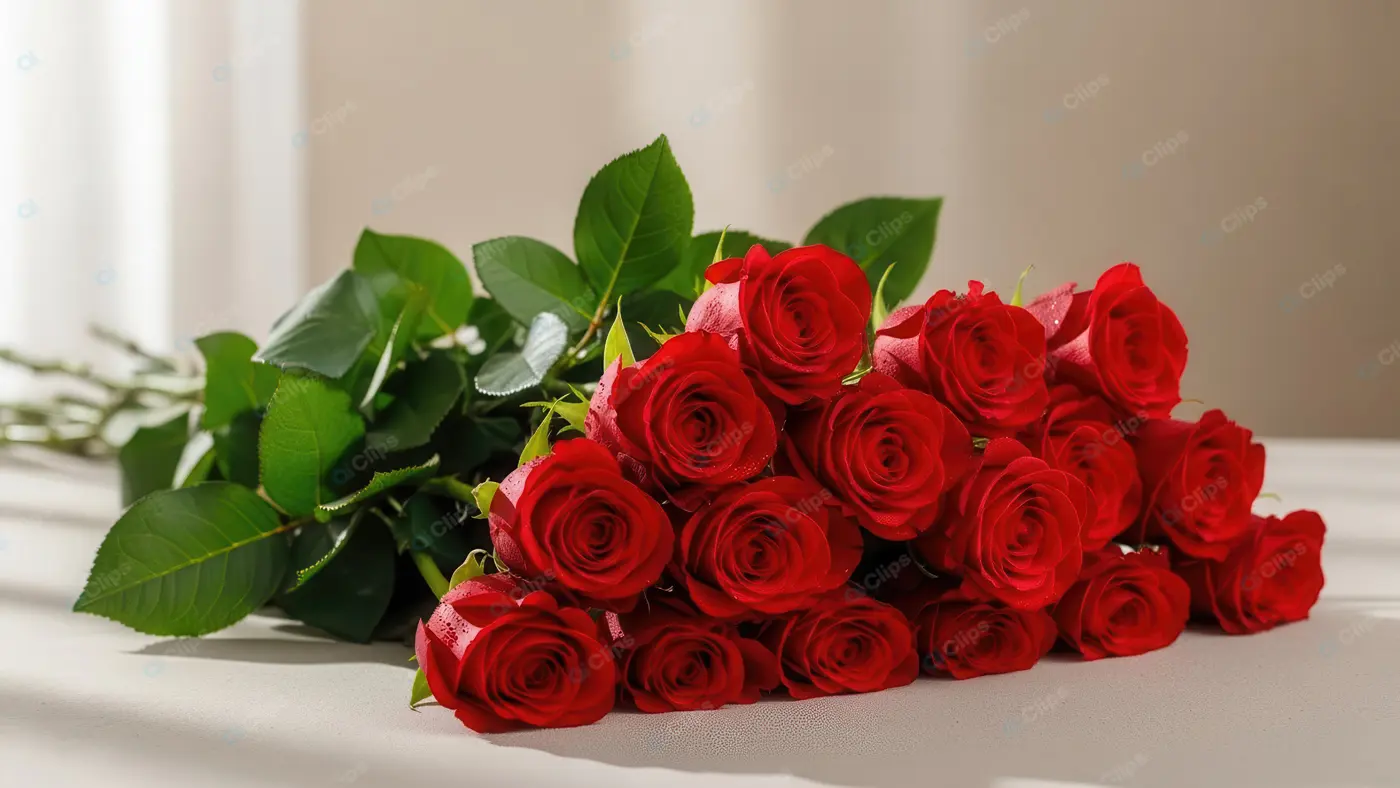 Radiant Bouquet of Fresh Red Roses