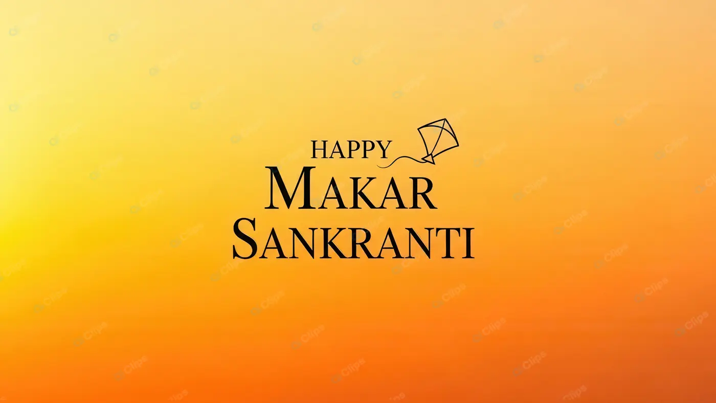 Makar Sankranti Greeting with Kite on Gradient Sky