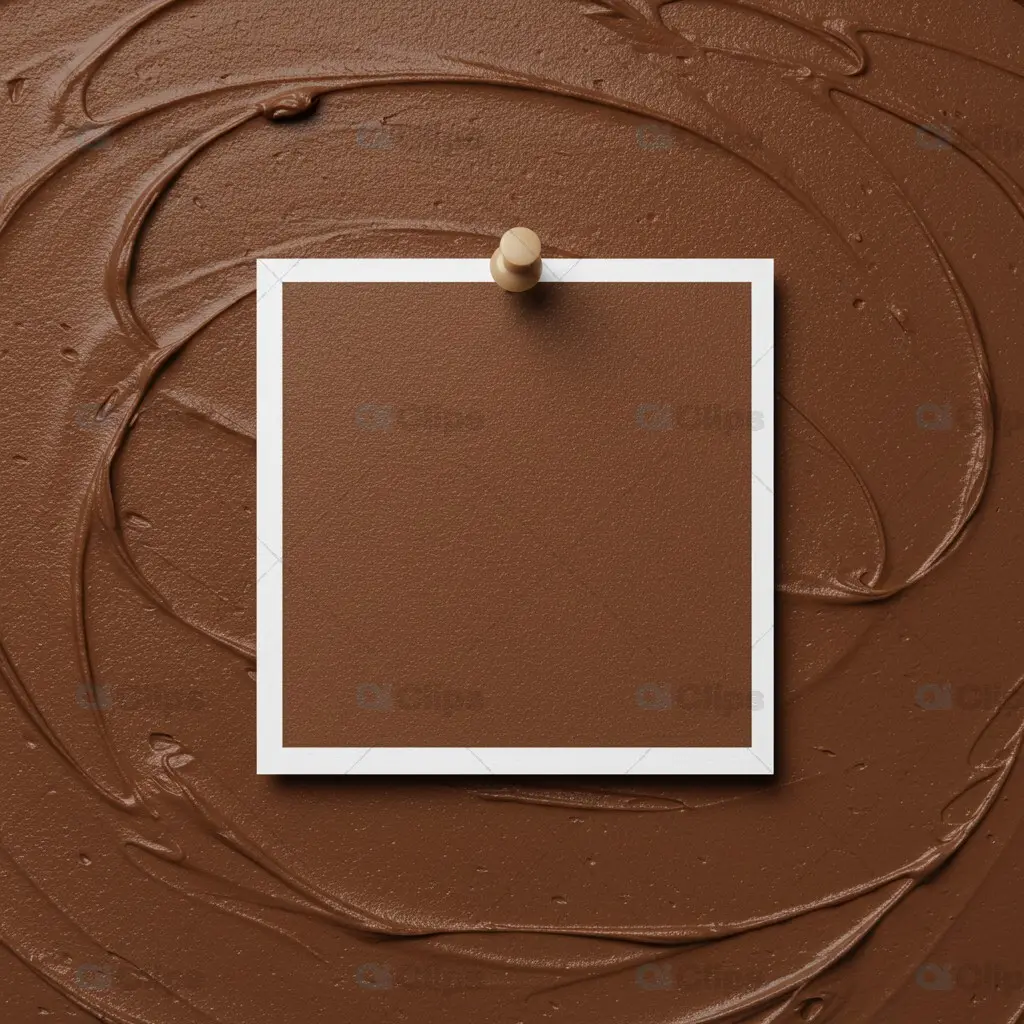 Pinned Card Mockup with Swirled Chocolate Background