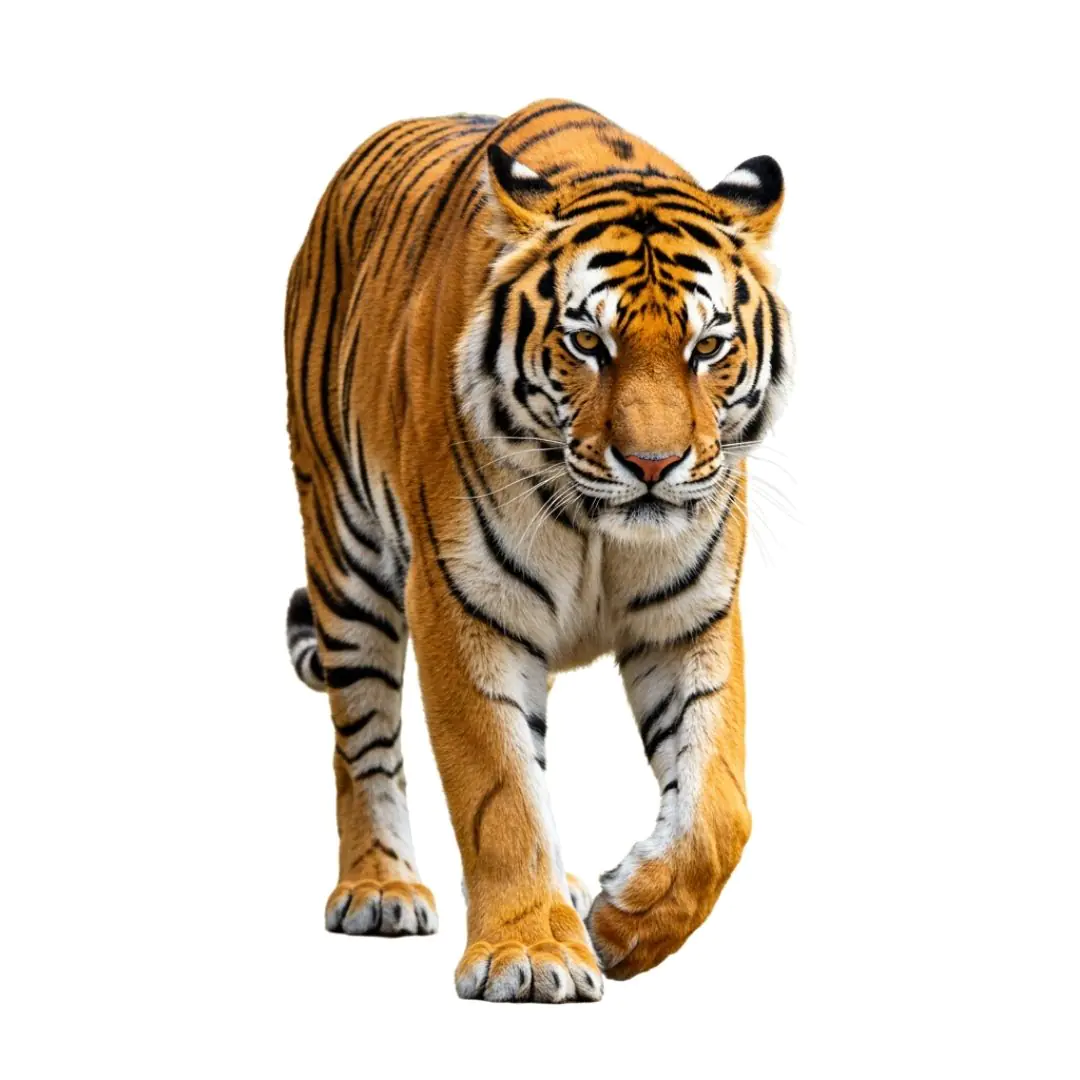 Majestic Bengal Tiger Walking Forward PNG Clipart