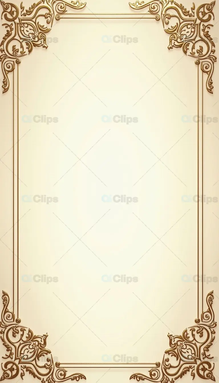Elegant Ornate Gold Frame Invitation Background