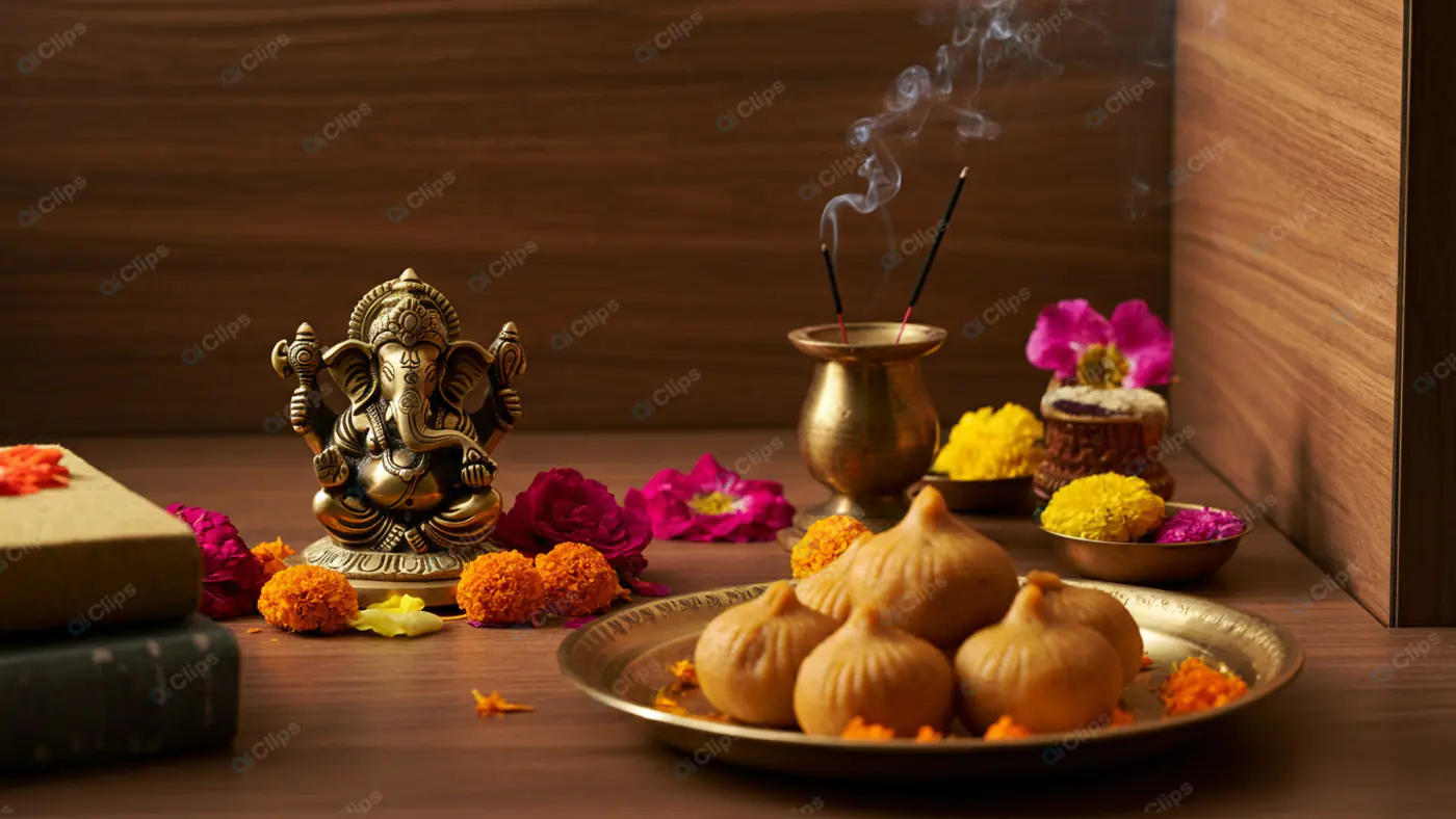 Ganesha Puja Offering Arrangement