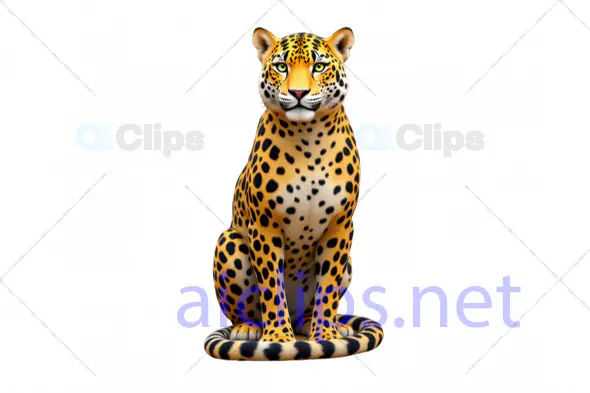 3D Leopard Model – Realistic Sitting Pose