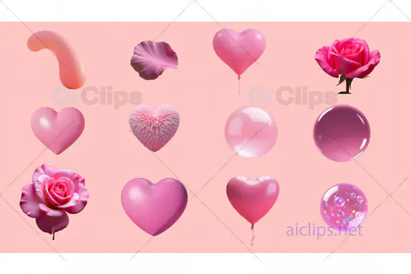3D Love and Romantic Elements Pack
