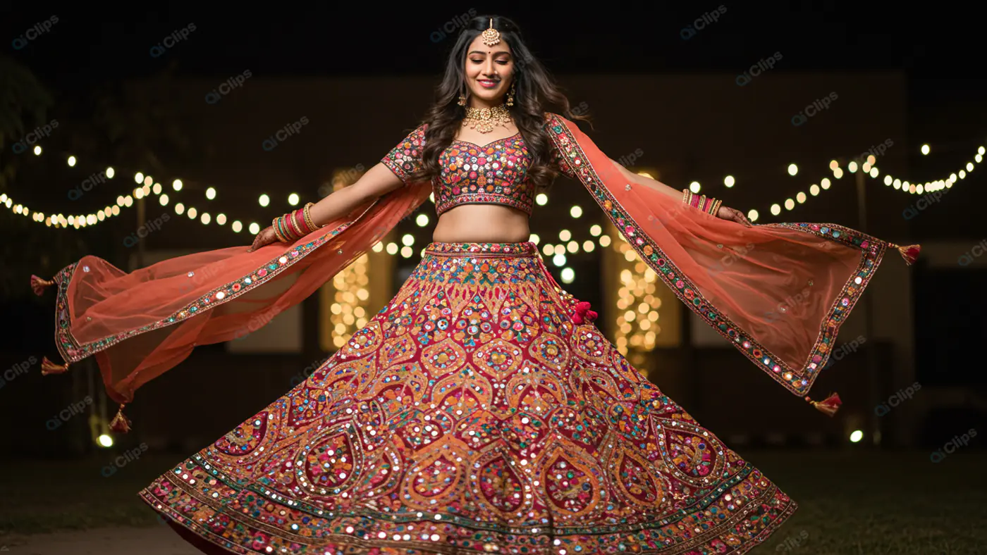 Exuberant Bride in Vibrant Lehenga