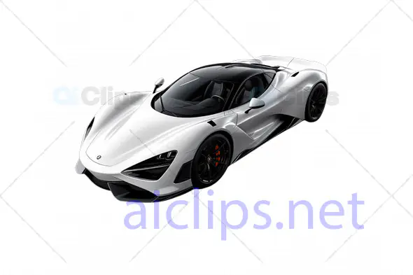 Futuristic White Sports Car 3D Model