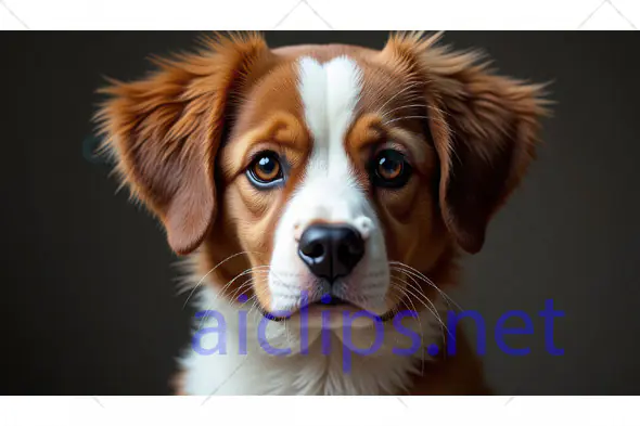 Adorable Brown and White Puppy Portrait