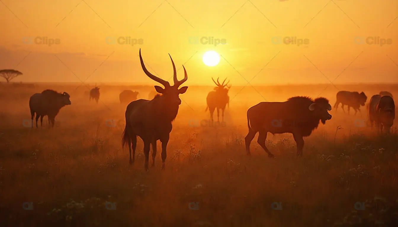 Wildlife at Sunset in Savannah