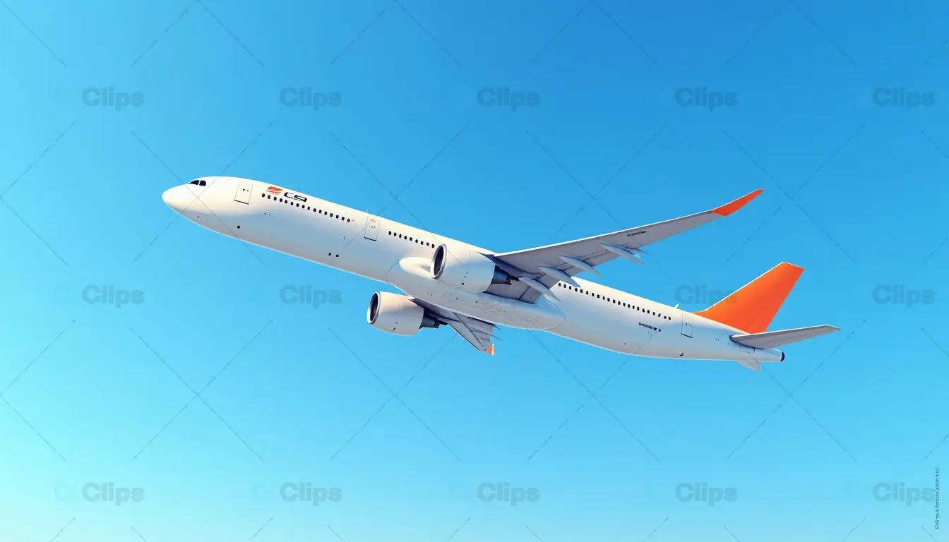 Commercial Airplane in Clear Blue Sky
