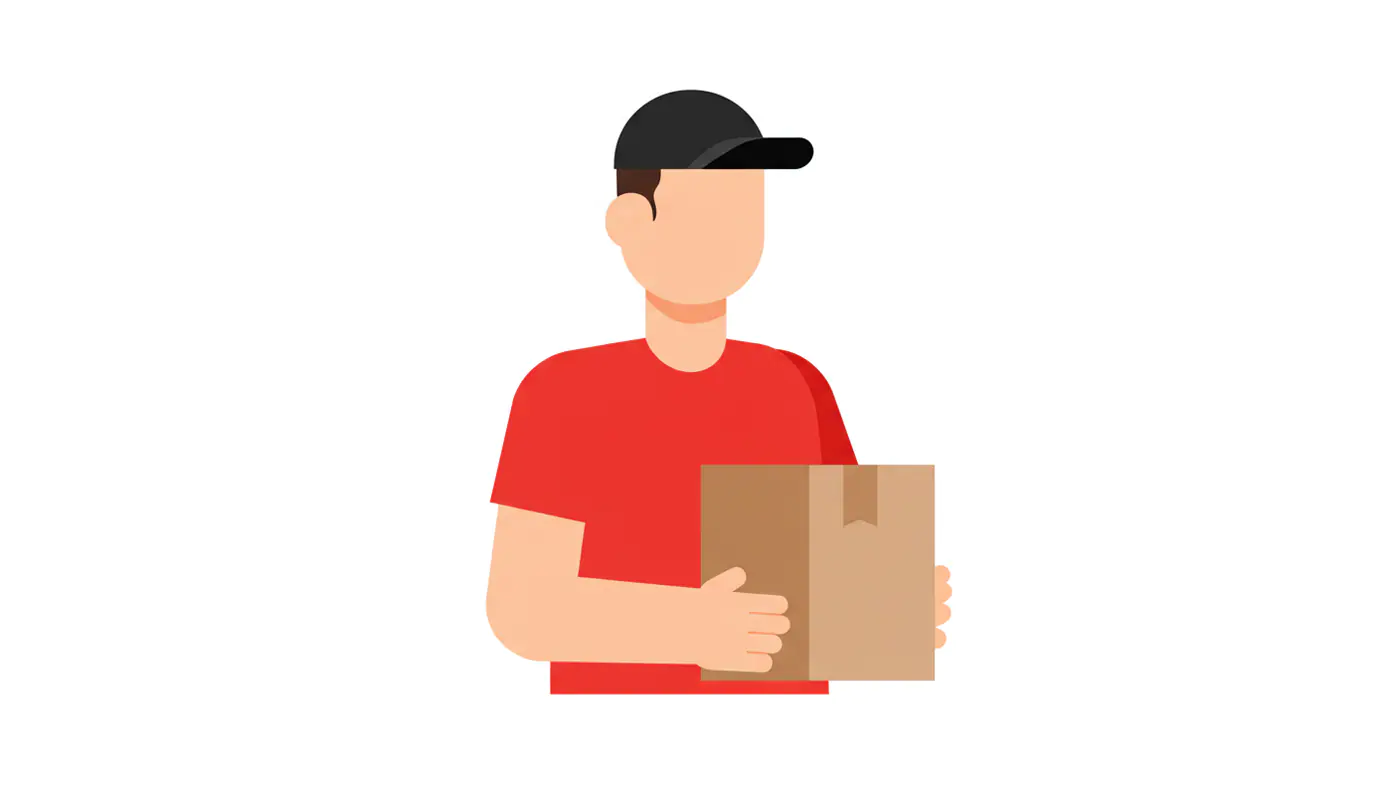 Courier with Package Vector