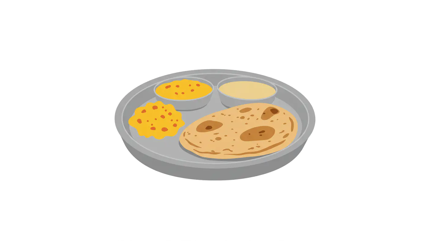 Indian Thali Meal Vector