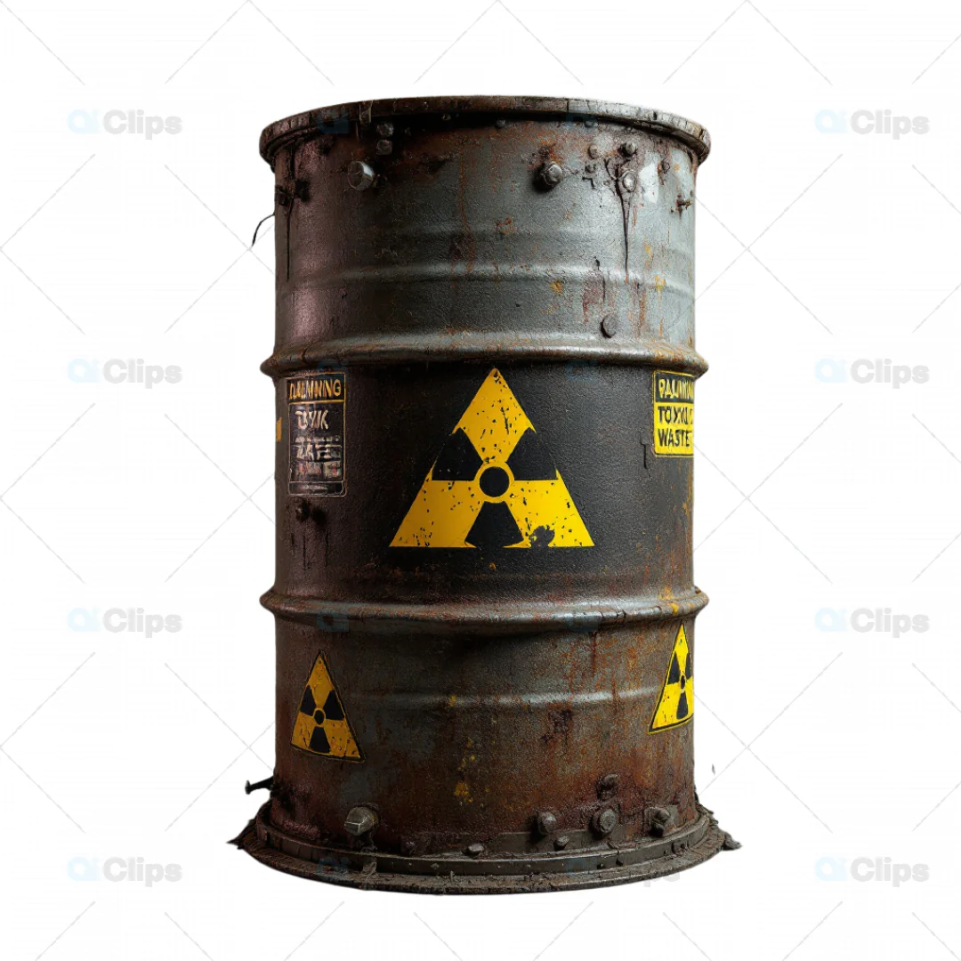 3D Realistic Corroded Radioactive Waste Barrel