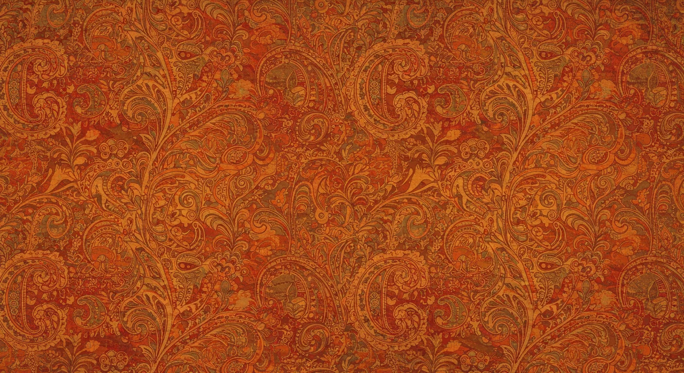 Bold Red & Orange Paisley Fabric Pattern | Rich Seamless Indian Textile Background