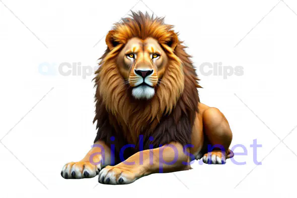 Regal Lion Lying Pose 3D Model