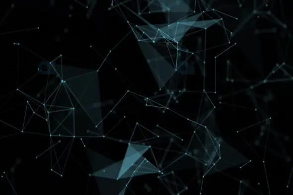 Abstract Digital Network Connections with Geometric Lines and Points