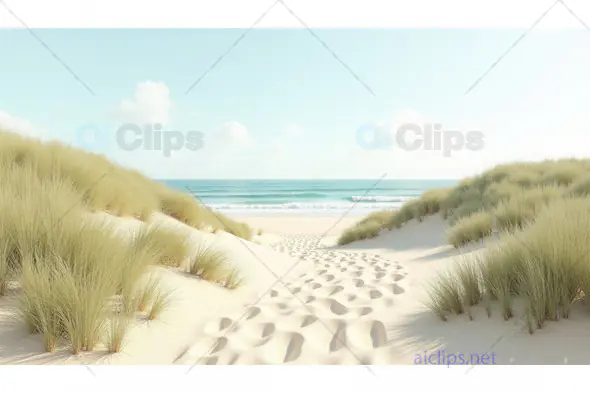 Tranquil Beach Path Through Sandy Dunes