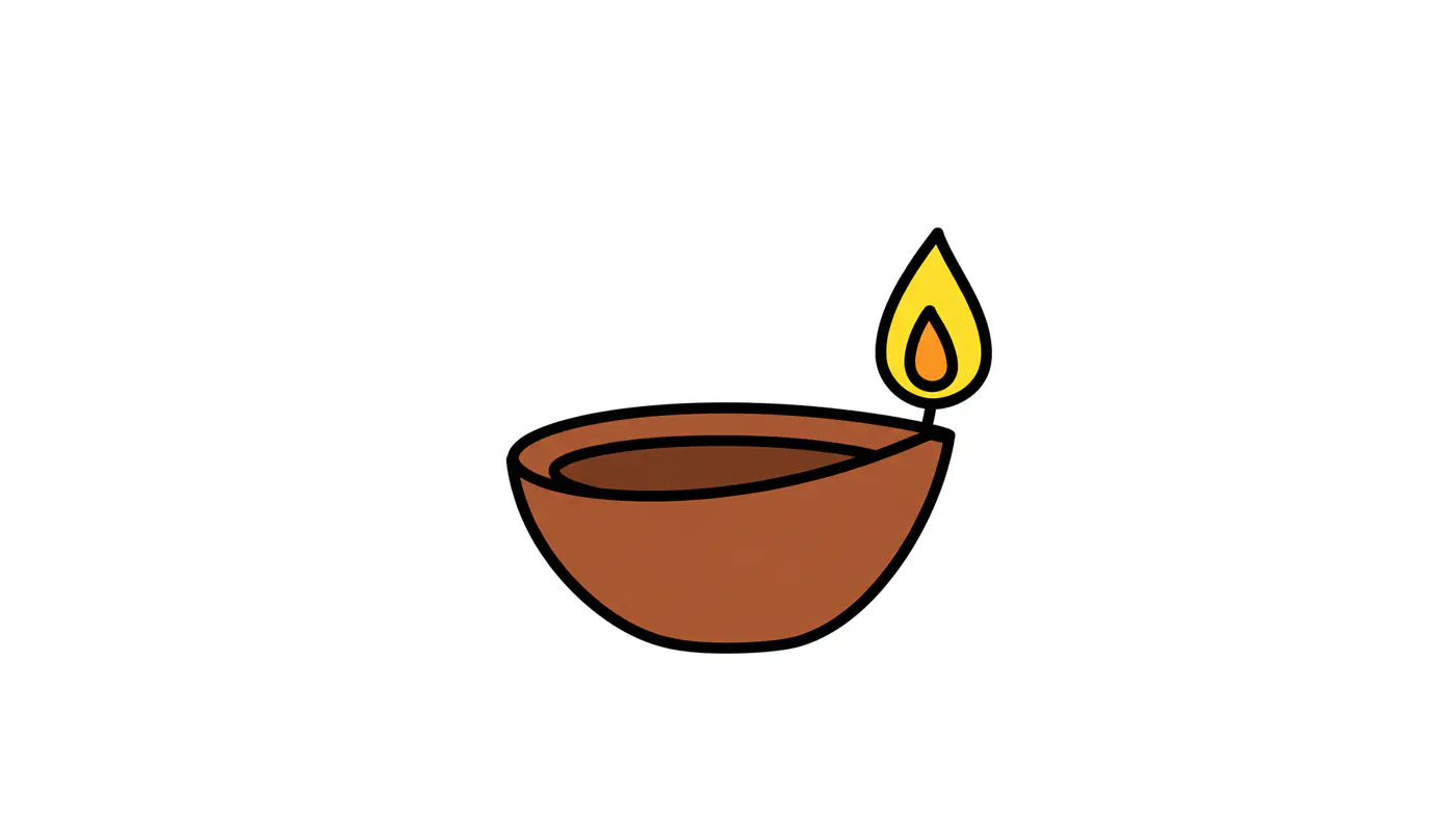 Modern Diya Lamp Vector