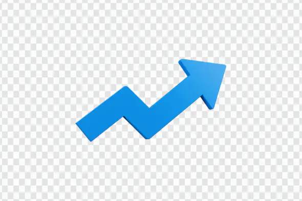 Zigzag Blue Upward Arrow Icon PNG Clipart