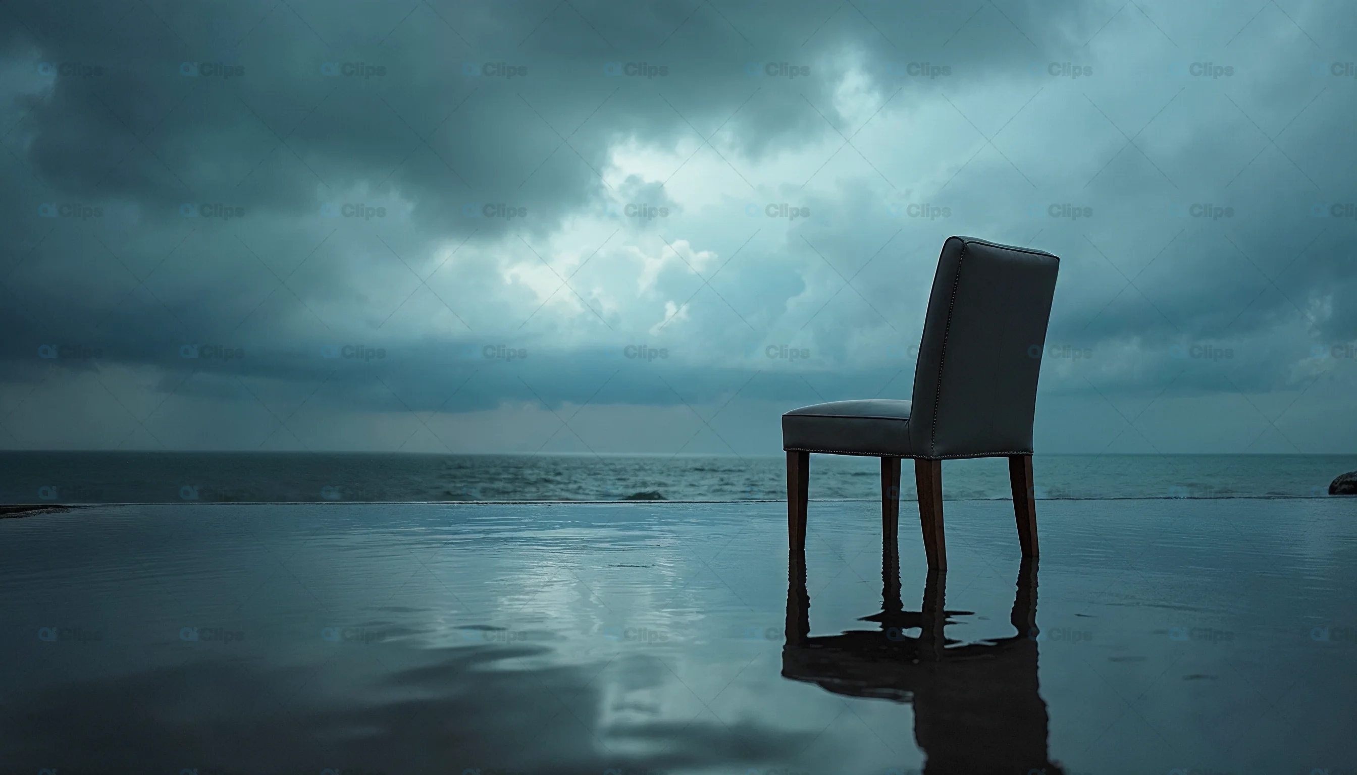 Solitary Chair by the Ocean