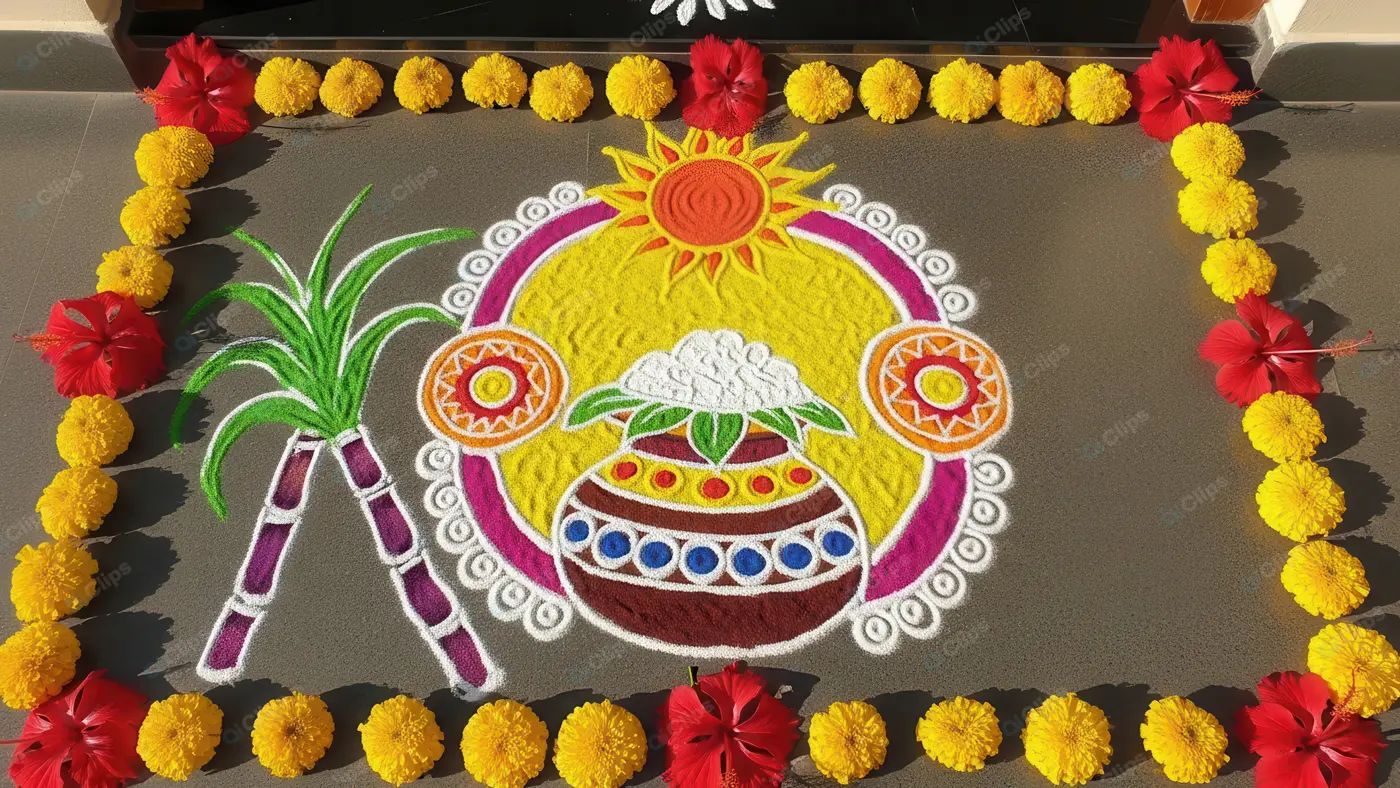 Vibrant Rangoli for Indian Harvest Festival