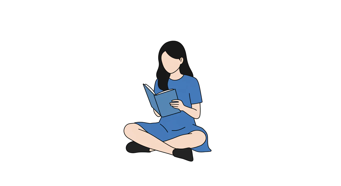 Seated Reading Figure Vector