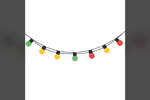 Colorful Bulb String Light Vector