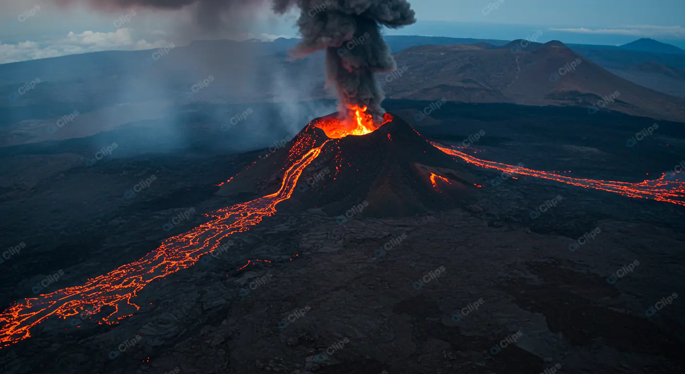Fiery Volcanic Eruption