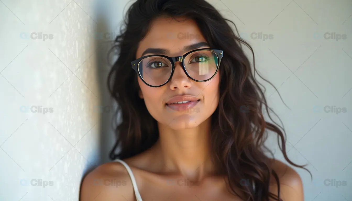 Portrait of Woman with Glasses and Natural Smile