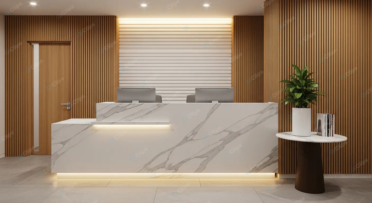 Elegant Marble Reception Desk