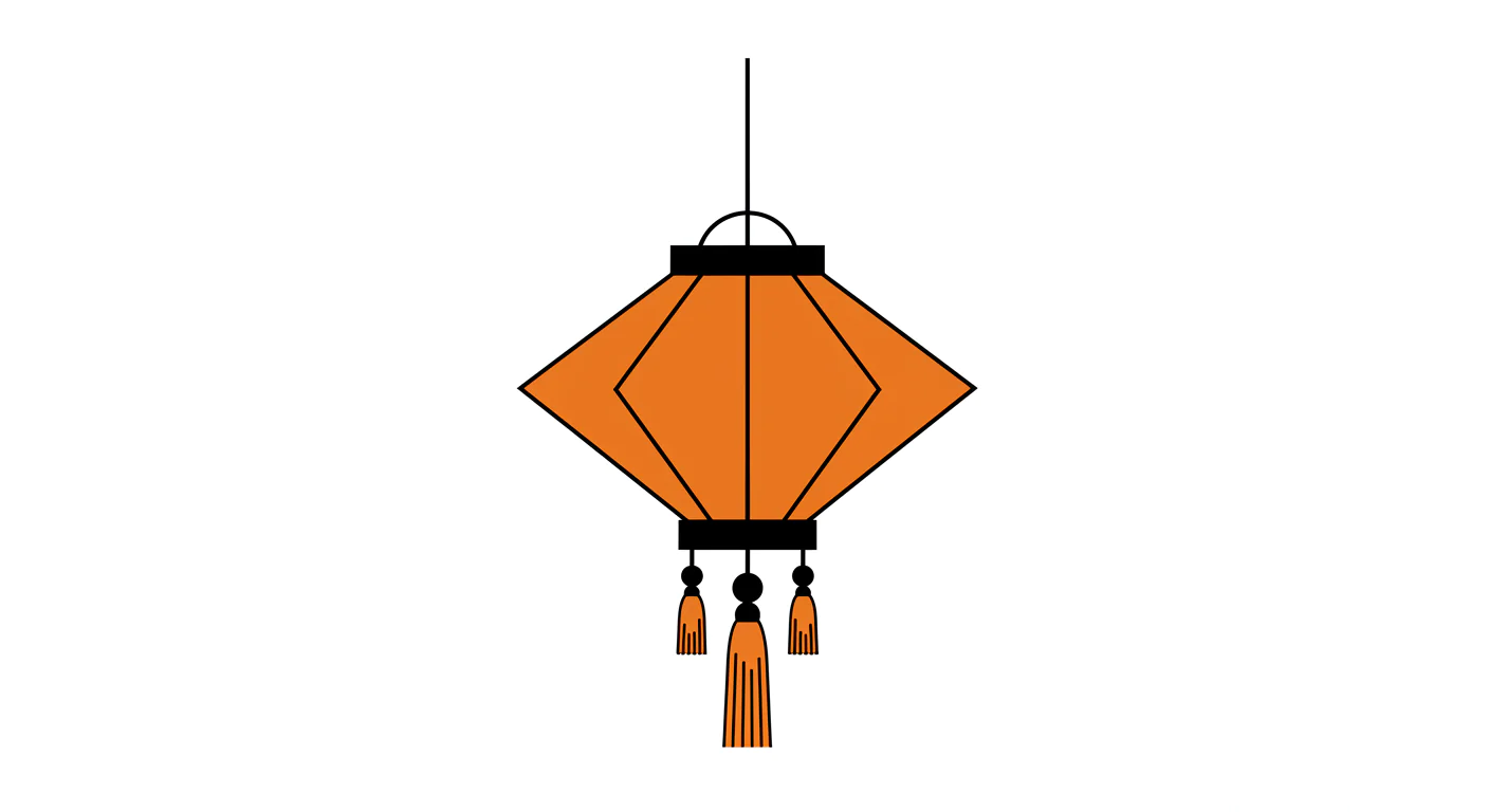 Orange Diamond Lantern Vector