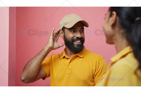 Friendly Interaction in Yellow Uniform