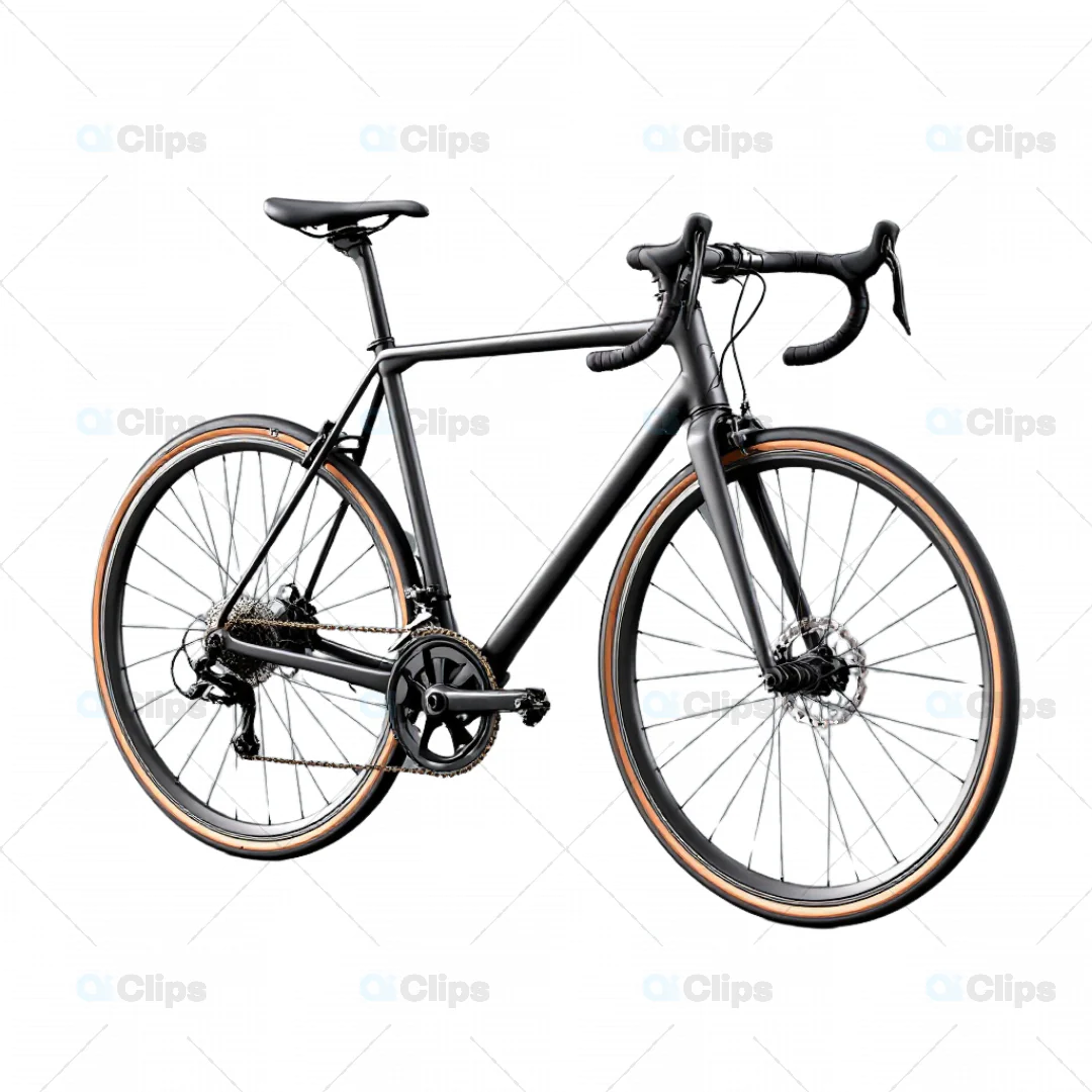 3D Black Road Bike Model with Drop Handlebars